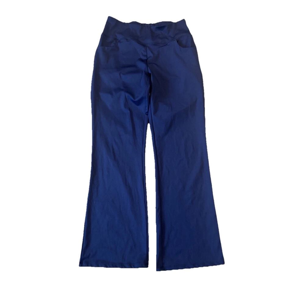 Zeronic Nave Blue Women’s Athletic Leggings ,Flare, Full Length Size Medium